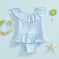 thumbnail image 2 of Kogui Swimsuit Toddler Girl Toddler One Piece Swimsuits Girls Beach Bathing Suit Kids Cute Swimwear Quick Dry 2T 3T (Sky Blue,2-3 Years), 2 of 6
