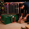 thumbnail image 6 of QQS 7.5 ft Christmas Tree Storage Bag, Heavy Duty Waterproof Container with Reinforced Handles & Dual Zippers for Artificial Holiday Trees, （Green）, 6 of 8