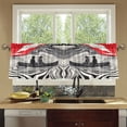 thumbnail image 4 of Yayeee Kitchen Curtains Tier Set of 2 Light Filtering 57"x24" Over Sink Window Panels, Black Illusionary Boat, 4 of 7