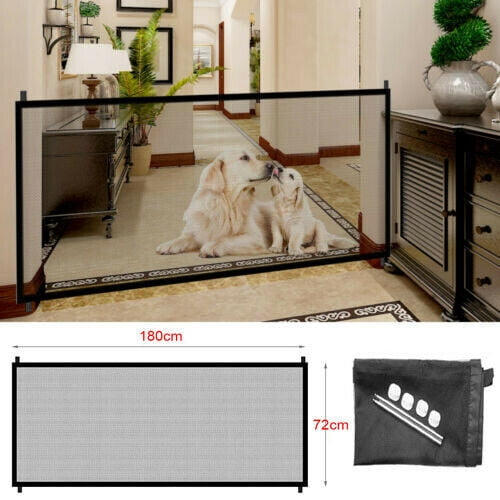 Large Folding Pet Dog Baby Safety Gate Mesh Fence Portable Guard Door