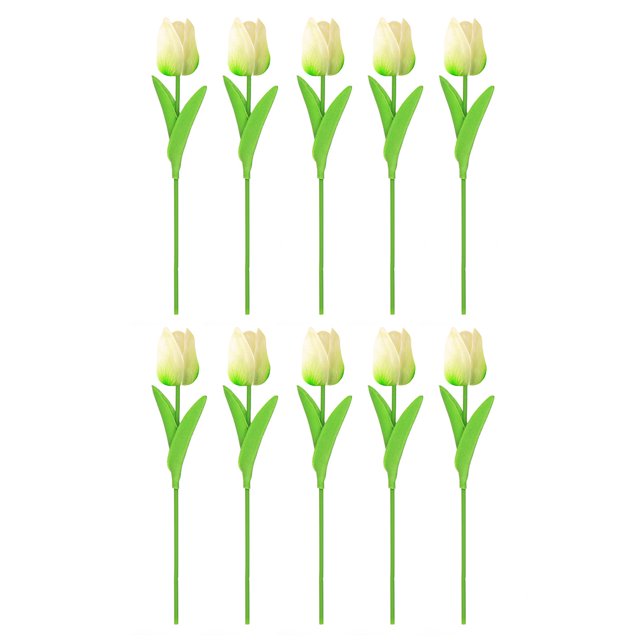 CSChome Artificial Tulip Decoration Artificial Tulip Decoration Realistic Reusable Home Wedding Party Faux Flower Floral Spring Decoration 10Pcs Artificial Tulip Branch with Stem