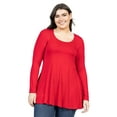 thumbnail image 3 of Plus Size Long Sleeve Swing Tunic Top, 3 of 10
