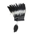 thumbnail image 3 of Jefe American Indian Native Feather Feather Men Women Headband For Dance Show Negro, 3 of 9