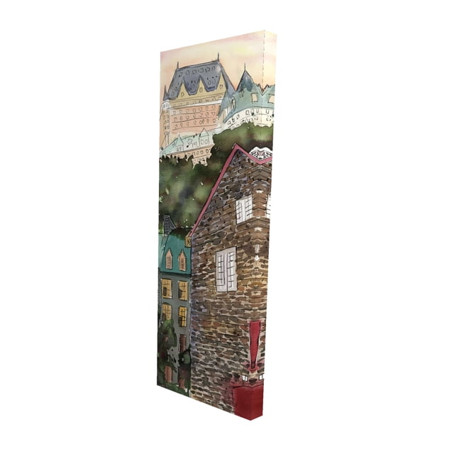 Château frontenac dans le petit Champagne - Toile 16"x48 Pouces - Impression sur Demande