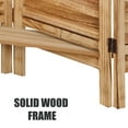 thumbnail image 2 of Hofitlead 4 Panel Room Divider with Shelves 5.6Ft Wooden Folding Screens Privacy Partition Wall for Bedroom Living Room Office, Natural Color, 2 of 8
