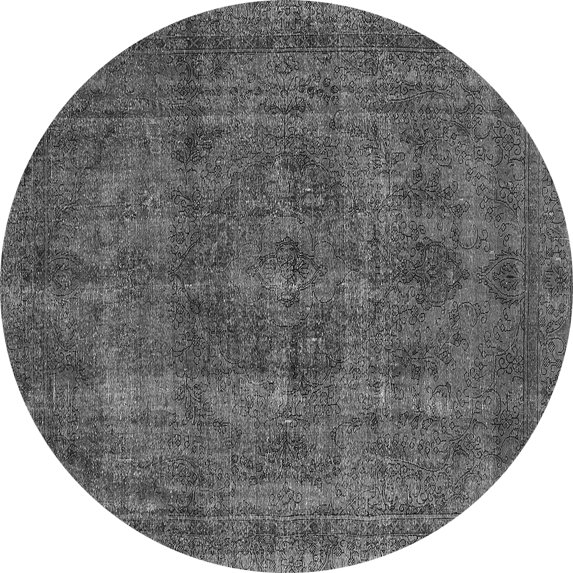 Ahgly Company Indoor Round Oriental Gray Industrial Area Rugs, 6' Round