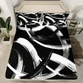 thumbnail image 2 of Homewish Black White Stripes Lines Twin Sheet Sets 3pcs for Female Men Adults,Vintage Aesthetic Twin Fitted Sheet Microfiber,Geometric Theme Breathable Flat Sheet,Luxury Bedroom Decor, 2 of 7