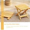 thumbnail image 2 of Petite Table d'Appoint Carrée Pliante en Bois Table de Plage Portable Table à Vin Tabouret, 2 of 5