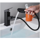 thumbnail image 1 of Grifo monomando para lavabo con ducha extraíble Grifo monomando para baño negro, altura del grifo 170 mm LingWen 9024715690371, 1 of 2