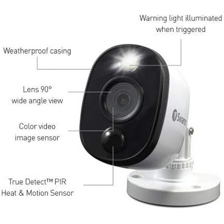 Swann - Indoor/Outdoor 1080p Wired Surveillance Camera - Black/White