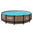 thumbnail image 3 of Funsicle 14ft x 42in Round Oasis Designer Above Ground Pool, Natural Teak with SkimmerPlus Filter Pump, Age 6 & up, 3 of 12
