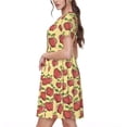 thumbnail image 2 of Easygdp Apple para Vestido Transpirable de Mujer, Vestido Suelto de Manga Corta con Pliegues y Bolsillos para el Verano, 2 of 6