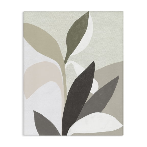 Stupell Industries Organic Soft Leaf Shapes Floral Painting Wrapped Canvas Canvas Art Print Wall Art, 16 x 20