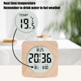 thumbnail image 5 of Dtchengua Solid Wood Digital Alarm Clocks for Bedrooms Battery Operated,Multifunctional Temperature Display LCD Gentle Backlight Electronic Clock Hand-crafted Clock, 5 of 8