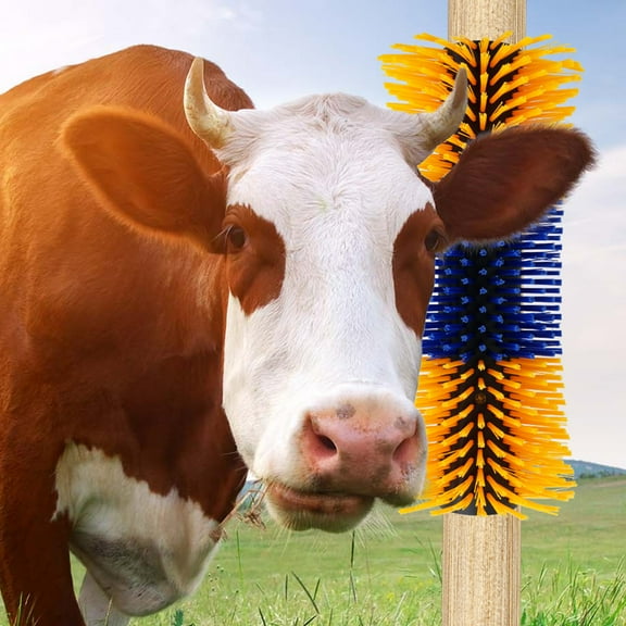 Livestock Scratching Brush Nylon Cattle Horse Scratcher Cleaning Massage Brush with Screws for Cattle Sheep Horse Deer