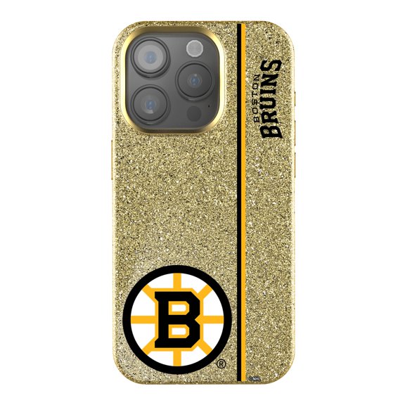 Keyscaper Gold Boston Bruins Sidebar Bling iPhone Case