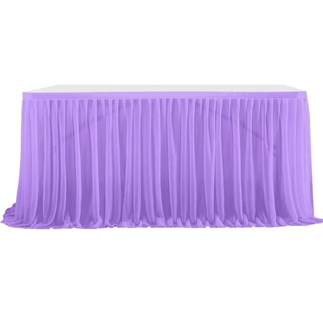 Leodye 1 pack Tulle Table Skirt Tutu Table Skirt Tablecloth Decorations for Rectangle or Round Tables for Birthday Party Wedding Buffet Banquet Decoration-29.53×48.07In