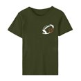 thumbnail image 6 of T Shirts for Women Plus Size Work Short Sleeve Out Blouse Football Print Shirt T Shirt in Fall, 6 of 8