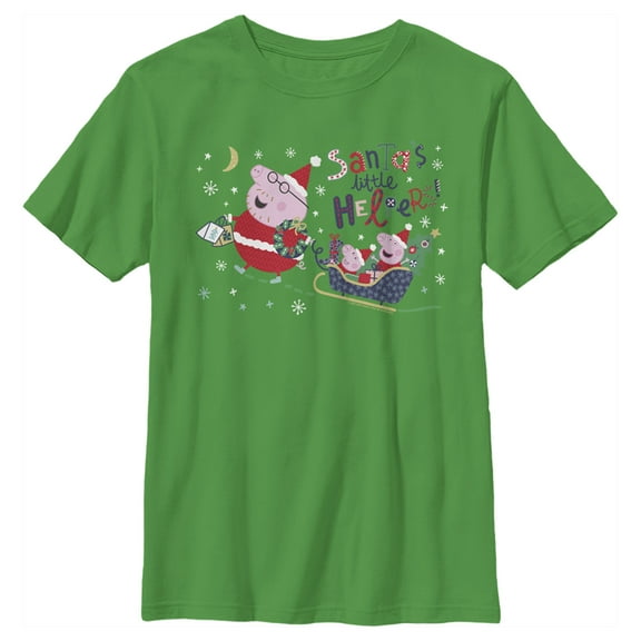 Boy's Peppa Pig Christmas Santa's Little Helpers Graphic T-Shirt