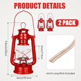 thumbnail image 3 of 2 Pcs Hurricane Lantern 10 Inch Original Oil Burning Lantern Vintage Hanging Oil Lamp Outdoor Indoor Decorative Kerosene Fuel Lanterns for Camping Home Patio(Red), 3 of 7