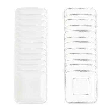Clear/White Plastic Appetizer Plates Set, 24 Pieces, by Way To Celebrate