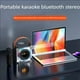 thumbnail image 2 of Mini Máquina de Karaoke Portátil con Altavoz Bluetooth, Luz Envolvente de Colores y 2 Micrófonos Inalámbricos para Niños y Adultos B, 2 of 5
