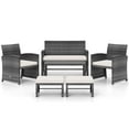 thumbnail image 1 of Gymax Set Of 6 Patio Furniture Outdoor Sectional Conversation PE Rattan Sofa Set White, 1 of 7
