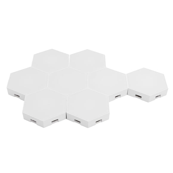 Hex Light Panel, 8 Music Sync Modes 8 Sets Hex LED Lights Panel ABS Modular Design Unique RGB Technology for Bars