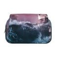 thumbnail image 2 of Kdxio Boat Lighthouse Storm Waves for Double Compartment Pen Case Oxford Organizer with Zipper Pockets for Students Artists, 2 of 7