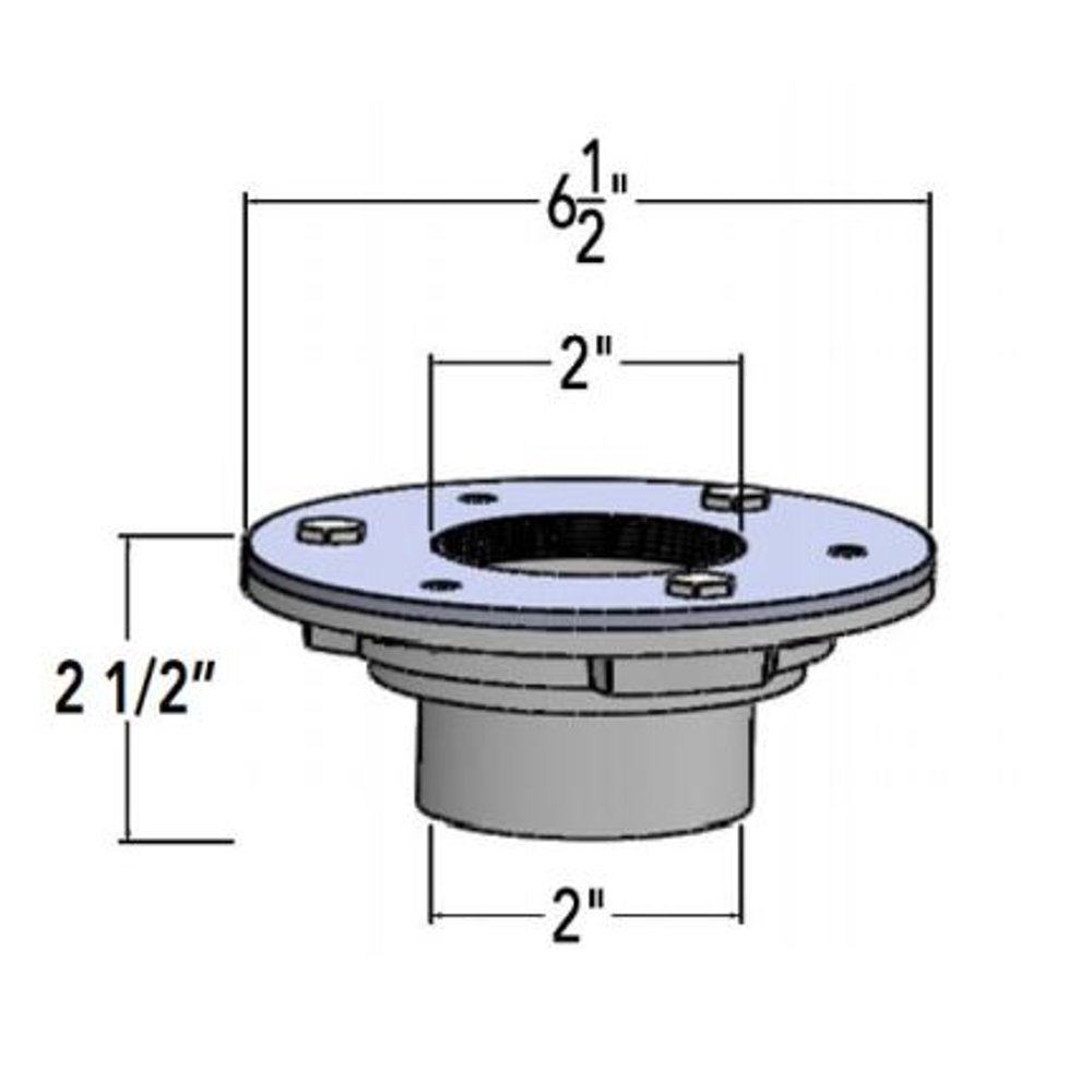 Infinity Drain Clamp Down Drain Cast Iron 2 Inch throat CDIC 22