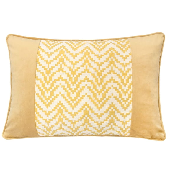 Chelsie Gold Abstract Polyester 14 in. x 20 in. Throw Pillow