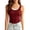 Red, variant on Women's Built in Bra Pajama Tank Sleeveless Crew Neck Layering Top Sleep Cami Lightweight for Summer L