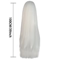 thumbnail image 3 of Peluca de cosplay de Anime Vaggie, accesorios de disfraz, pelucas largas de 90 cm, color blanco/blanco plateado degradado, pelucas de cabello sintético resistentes al calor + gorro de peluca, 3 of 4