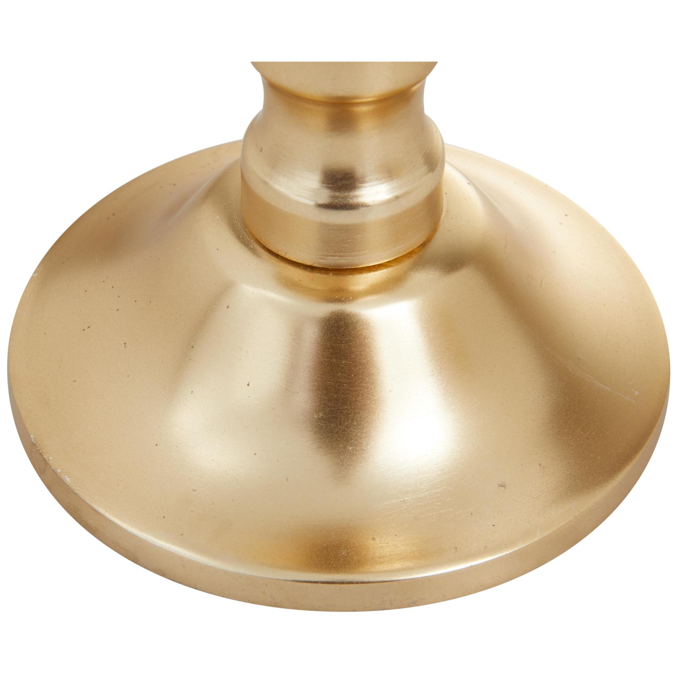 DecMode 3 Candle Gold Aluminum Metal Pillar Candle Holder, Set of 3