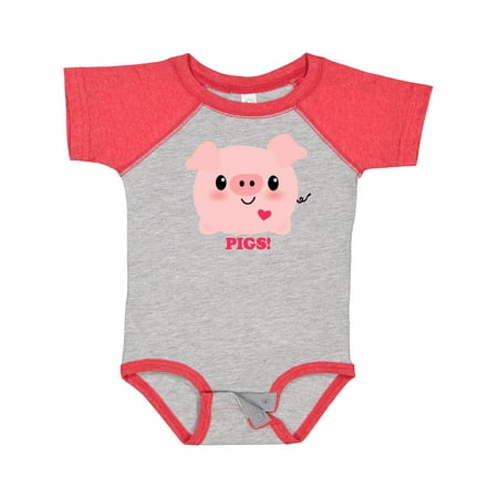 

Inktastic Kawaii I Love Pigs Gift Baby Boy or Baby Girl Bodysuit