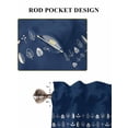 thumbnail image 6 of Rustic Botanical Bathroom Window Curtain, Japanese Herb on Navy Blue Simple Art Light Filtering Coffee Kitchen Curtains, Bedroom Living Room Curtains 2 Panel 84"x45", 6 of 6