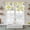 Yellow, variant on Blue Watercolor Floral Tier Curtains 36 Inch Length, Spring Flower Abstract Art Cafe Short Curtains for Bathroom Over Sink, Small Kitchen Curtain Light Filtering Tiered Drapes 2 Panels 27.5"Wx36"L