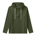 thumbnail image 6 of Mens Linen Shirt Sevevn Men's Casual Henley Hoodies Lightweight Long Sleeve Textured Hooded Tops Army Green S, 6 of 7