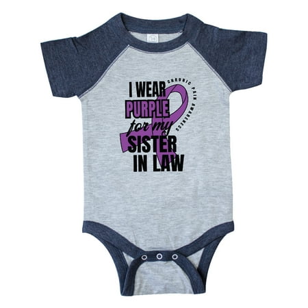 

Inktastic Chronic Pain I Wear Purple For My Sister in Law Gift Baby Boy or Baby Girl Bodysuit