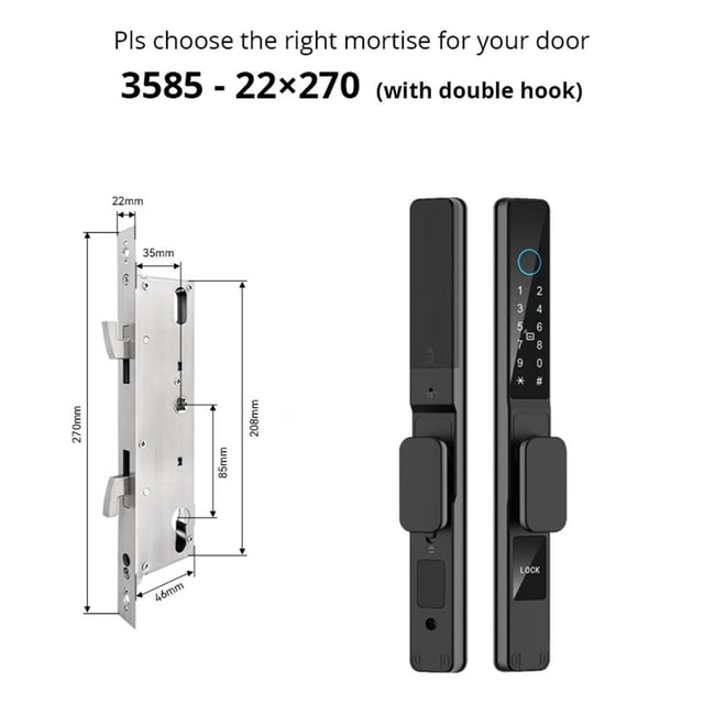 Waterproof Smart Door Lock Fingerprint APP Password RFID Card Keyless Digital Electronic Lock Aluminum/s Sliding ,Smart and Convenient
