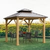 10' x 10' Gazebo Patio Canopy Shelter Outdoor w/ Steel Double Tier Roof