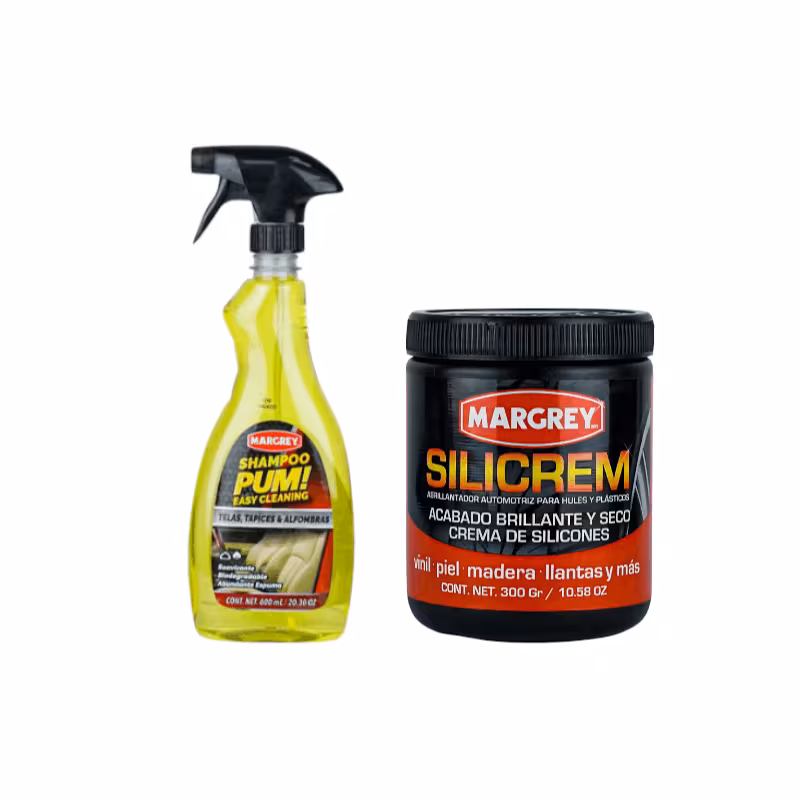 thumbnail image 1 of Combo Margrey Limpieza Interior y Brillo | Silicrem 300 g + Pum Shampoo Telas y Tapicerías 600 ml, 1 of 1