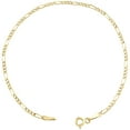 thumbnail image 3 of Real 10K Yellow Gold 2mm Hollow Plain Fiagro Link Bracelet / Anklet 9 Inches, 3 of 3