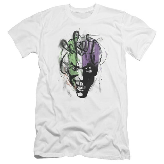 Batman - Joker Airbrush - Premium Slim Fit Short Sleeve Shirt - Small
