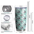 thumbnail image 6 of 20 Oz French Bulldog Coffee Tumbler Double Wall Insulated Stainless Steel Water Bottle | Metal Reusable Thermoses Flask with Cup Cap | Leak & Sweat Proof with Anti-Dust Lid, 6 of 7