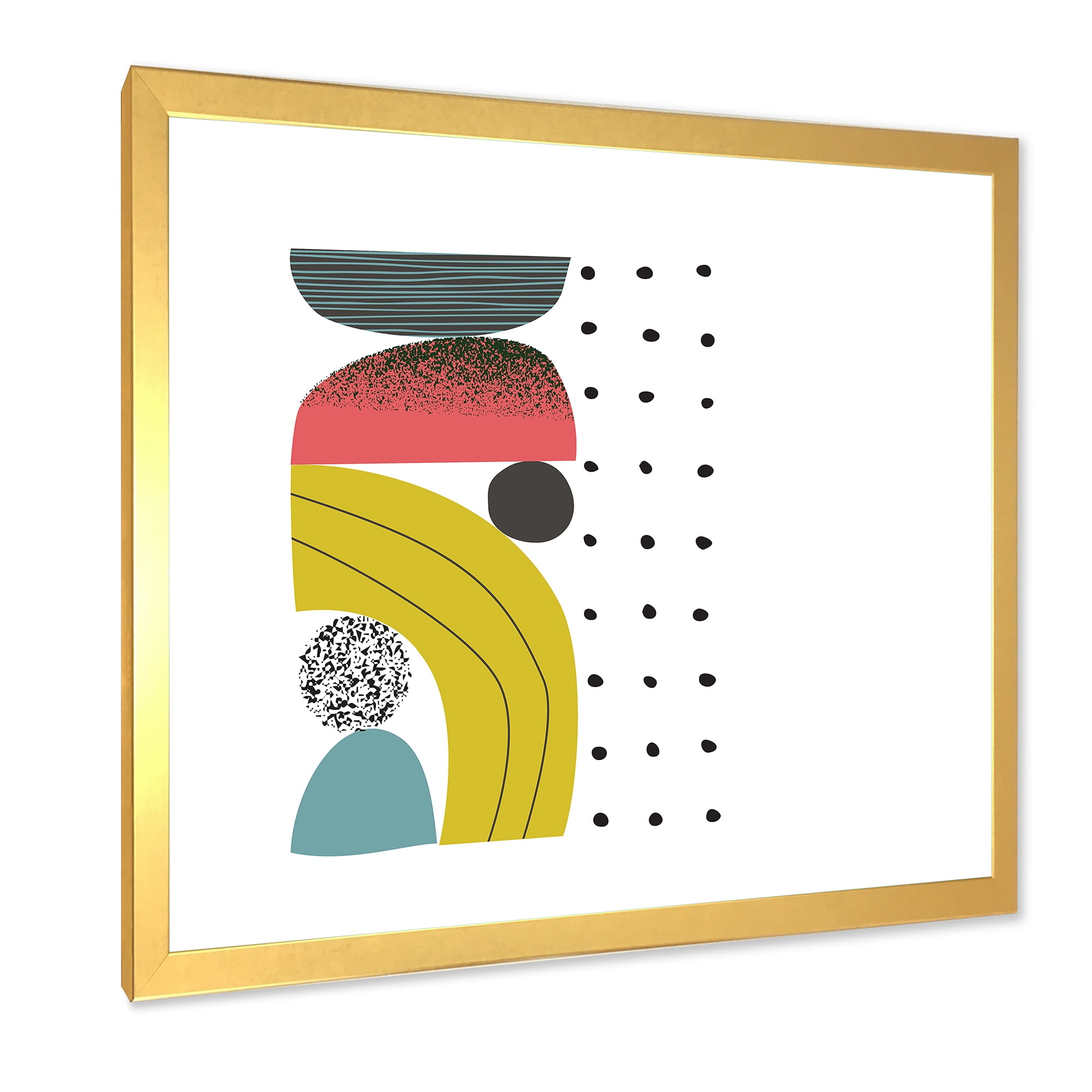 Designart 'Abstract Colorful Geometric Art Collage I' Modern Framed Art Print