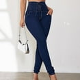 thumbnail image 4 of Fjofpr Sale Deal High Waisted Jeans for Women Trendy Slimming Women's New High Waisted Solid Color Sexy Lifting Hip Strap Small Pocket Jeans Pants, 4 of 9