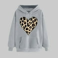 thumbnail image 2 of Goodeals Clearance Sale,Valentines Sweatshirts for Women Trendy Leopard Love Heart Grahic Hoodies Long Sleeve Loose Casual Sweatshirt with Pockets(Gray,XXL), 2 of 5