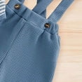 thumbnail image 4 of HCNTES Newborn Baby Boy Clothes Infant Boy Romper Fall Winter Outfits Bodysuit 2Pcs Striped Long Sleeve Top Overalls(6-9 Months,b7-Blue), 4 of 7