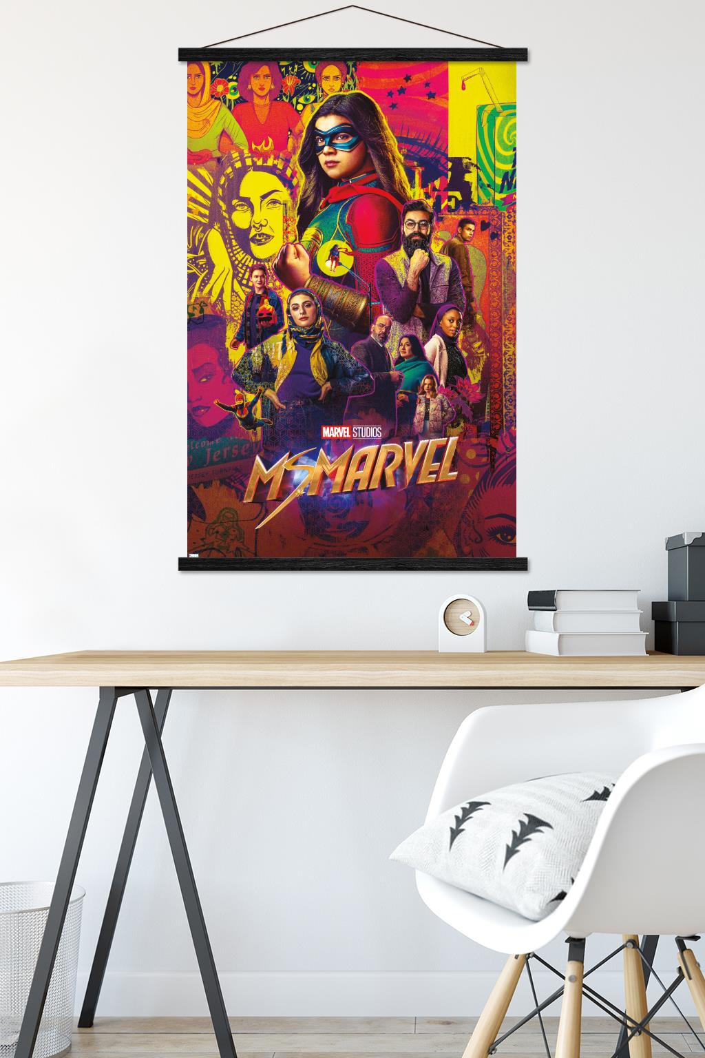 Marvel Ms. Marvel - One Sheet Wall Poster with Magnetic Frame, 22.375" x 34"